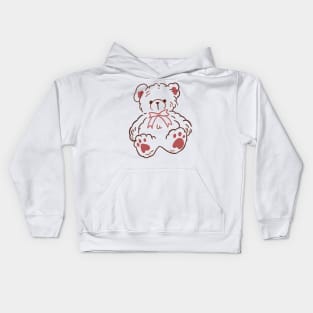 cute teddy bear outline Kids Hoodie